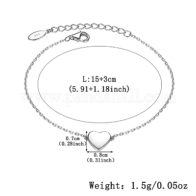 Браслеты из стерлингового серебра с сердечками OM0839-1-1