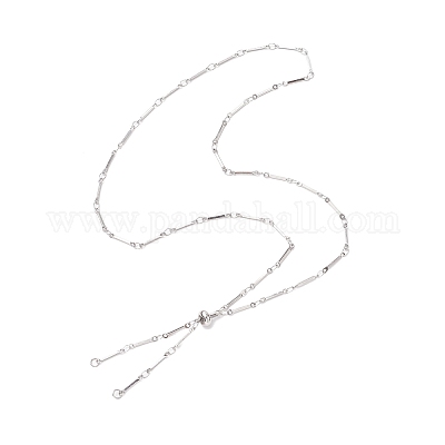 Изготовление ожерелий из плоской цепочки из нержавеющей стали 304 AJEW-JB01348-02-1