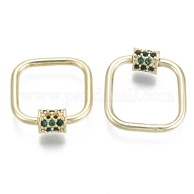 Латунь микропаве кубический цирконий винт карабин подвески с замком KK-R136-064B-NF-1