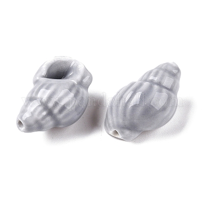 Нитка фарфоровых бусин ручной работы с принтом PORC-T133-01G-1