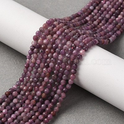 Натуральные рубиновые бисерные пряди&nbsp;G-F509-16-3mm-01-1