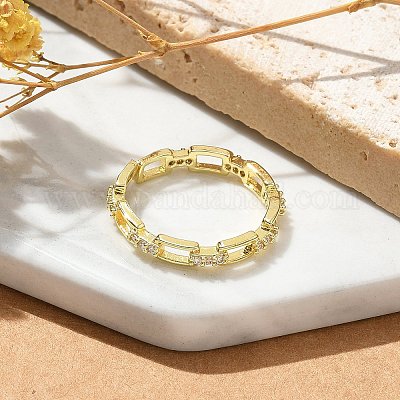 Прямоугольные прозрачные кольца из кубического циркония RJEW-G337-13G-1