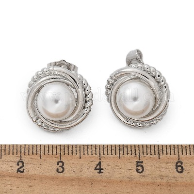 Латунь серьги EJEW-R016-18P-1