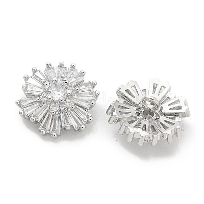 Стойка покрытие латунные микропаве прозрачные кубические циркониевые кнопки KK-K293-14P-1