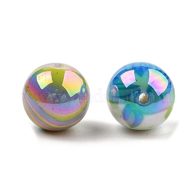 Печатные акриловые круглые бусины OACR-R001-01A-1