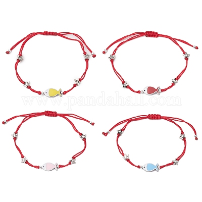 Браслеты из нейлоновых плетеных бусин для женщин и мужчин BJEW-JB11312-1