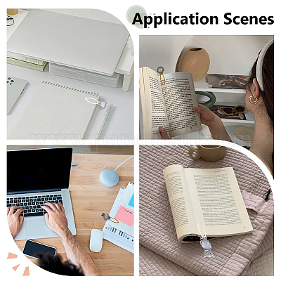 8 шт. 4 стила для закладки в тибетском стиле с оправой кабошон AJEW-HY0002-03-1