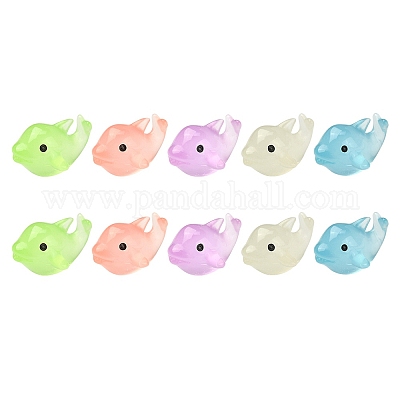 10шт 5 цвета светящаяся смола украшение дисплея DJEW-YW0001-03-1