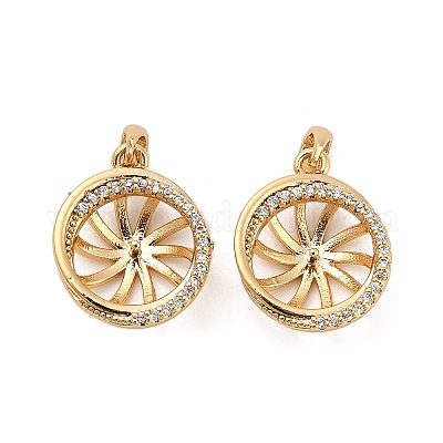 Латунный микро-паве кубический цирконий KK-NH0009-08G-1