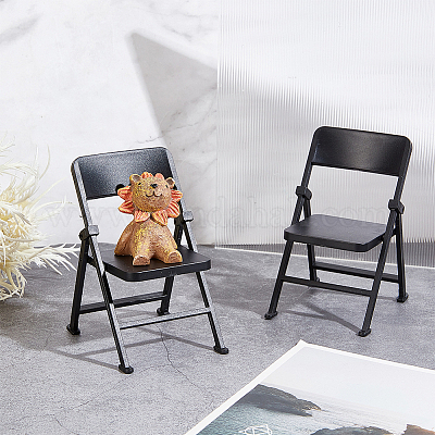 かわいいミニプラスチック折りたたみ椅子 ミニチュア家具モデル 携帯