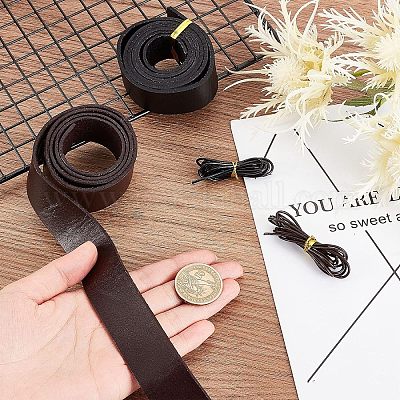 2 шт. 2-х цветные плоские кожаные шнуры для украшений&nbsp;WL-OC0001-03-1