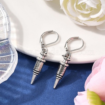 Серьги из сплава в тибетском стиле с застежкой-молнией EJEW-JE06507-1