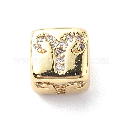 12шт 12 стиля латунь микро паве прозрачные кубические бусины из циркония ZIRC-F131-25G-1