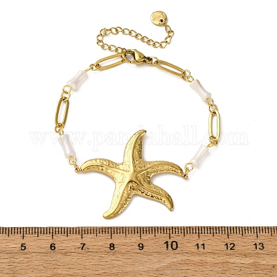 Браслеты из нержавеющей стали 304 в форме морской звезды BJEW-L708-08G-1