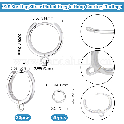 20 шт. латунная фурнитура для сережек-колец KK-BBC0014-56-1