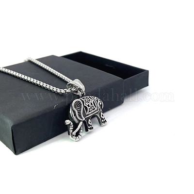 Винтажные ожерелья из нержавеющей стали со слоном для мужчин SI2923-1