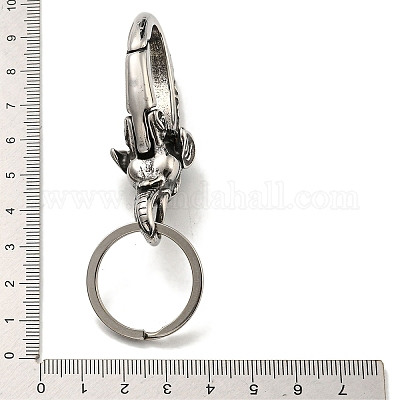 Фурнитура из хирургической нержавеющей стали 316 в тибетском стиле с кольцом для ключей из нержавеющей стали 304 с синтетической бирюзой FIND-Q101-13AS-1