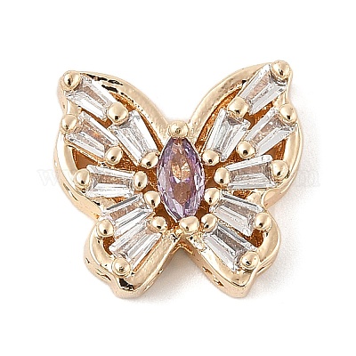 Латунные микро проложить кубического циркония бусы KK-K297-34B-G02-1