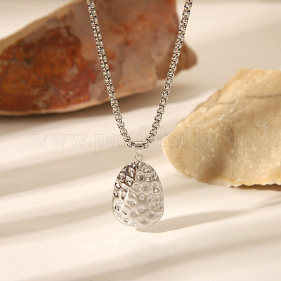 Комплекты из кованых серег-гвоздиков и ожерелий с подвесками из нержавеющей стали 304 для женщин ZG3175-1-1