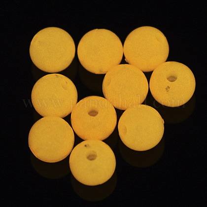 蓄光アクリルビーズ  暗闇で光る  ラウンド  ダークオレンジ  6mm  穴：1.6mm  約4600個/500g MACR-N008-25C-6MM-1