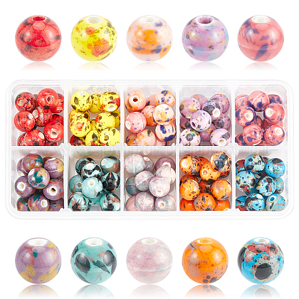 PandaHall 10 Color Porcelain Beads PORC-PH0001-20-1