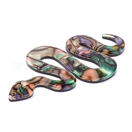 アクリル製の大きなペンダント Diyイヤリングアクセサリー用 ヘビ カラフル 57x33x3mm 穴 1 6mmの通販 Jp Pandahall Com