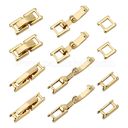 SUPERFINDINGS 20 Sets 2 Styles Brass Fold Over Clasps Necklace Bracelet Extenders Foldover Extension Clasp Long-Lasting Plated Jewelry Clasps for Jewelry Making Necklaces Bracelets DIY Crafts KK-FH0004-01-1