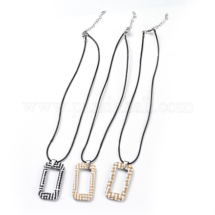 Ожерелья с подвесками из рафии NJEW-JN02360-1