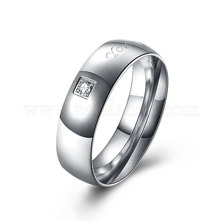 Valentine's Day Gifts Engraved Titanium Steel Couple Rings For Women RJEW-BB16370-8P-1