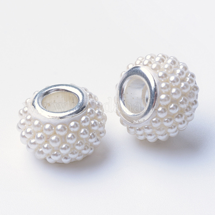 Perles européennes en plastique ABS d'imitation perle X-OPDL-S087-07-1