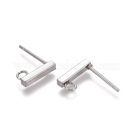 304 Stainless Steel Stud Earring Findings STAS-E482-03B-P-1