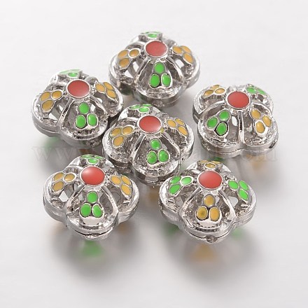 Perles d'émaillées en alliage avec 3 trou ENAM-O025-33P-1