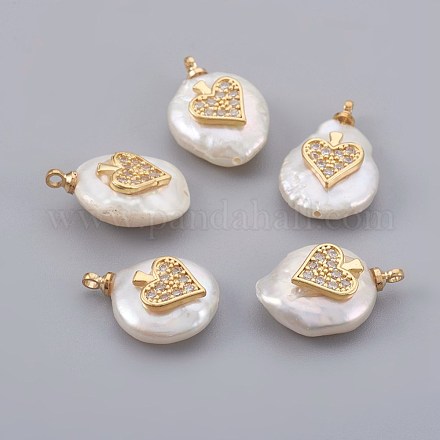 Natural Cultured Freshwater Pearl Pendants PEAR-F008-15G-1