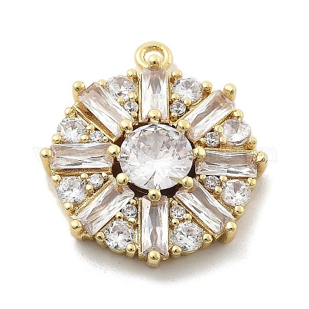 Латунные микропаве прозрачные подвески с фианитом KK-L228-10G-1