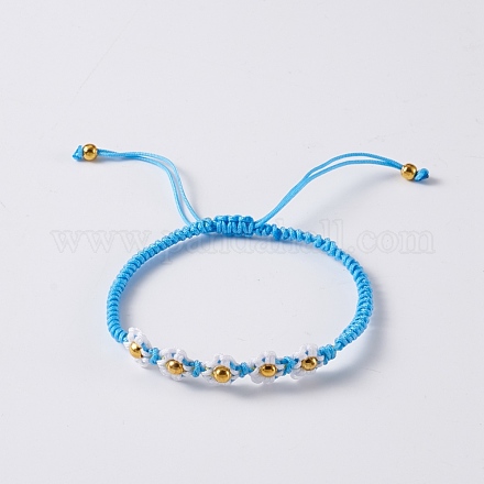 Verstellbare Nylonschnur geflochtenen Perlen Armbänder BJEW-TA0001-04D-1