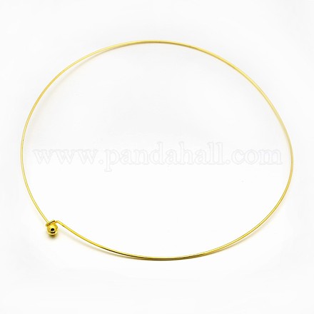 真鍮製ネックレス作り  硬いネックレス  ゴールドカラー  140mm BJEW-F132-01G-1