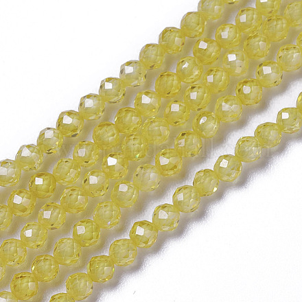 Cubic Zirconia Beads Strands G-F596-48C-3mm-1