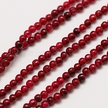 Natural White Jade Round Bead Strands G-A130-3mm-F01-1