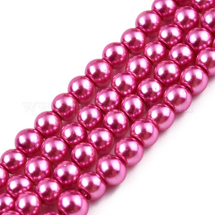 Chapelets de perles rondes en verre peint X-HY-Q003-4mm-10-1