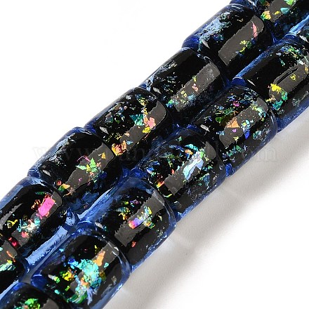 Нити стеклянных бусин из дихроичной фольги ручной работы DICH-U001-09F-1