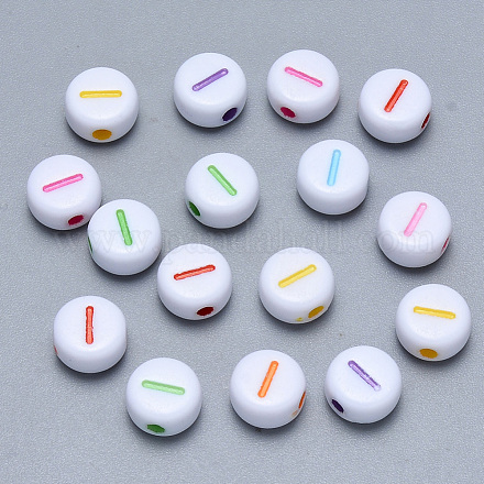 Perles de lettre de trou horizontal acryliques artisanales SACR-S201-11I-1