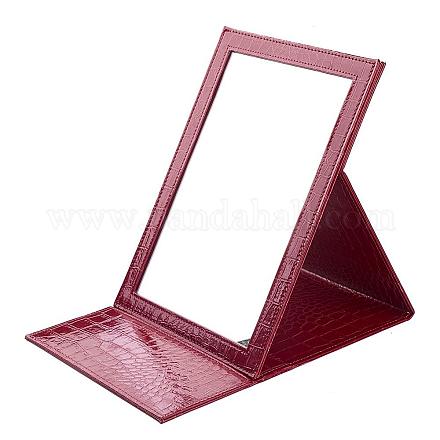 PUレザー鏡  長方形  レッド  30.6x21.5x1.5cm MJEW-D002-03-1