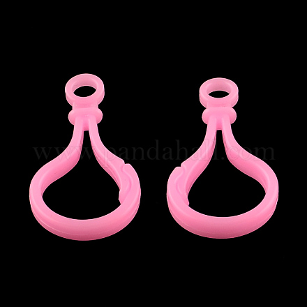 Opaque Solid Color Bulb Shaped Plastic Push Gate Snap Keychain Clasp Findings KY-R006-05-1