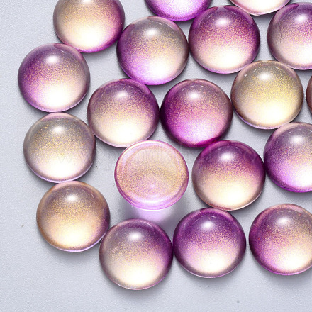 Transparent Spray Painted Glass Cabochons GLAA-S190-013C-D05-1
