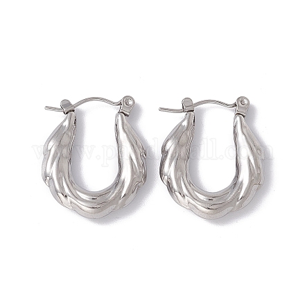 304 Stainless Steel Thick Hoop Earrings for Women EJEW-E199-11P-1