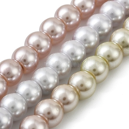 Выпечка окрашены перламутровый стекла жемчужные нити круглый шарик HY-XCP0001-29-1