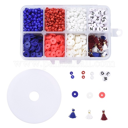 4 de julio kits de fabricación de joyas del día de la independencia americana DIY-LS0001-05-1
