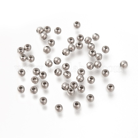 Perles d'espacement en acier inoxydable chirurgical rond 316 STAS-N032-02-3mm-1