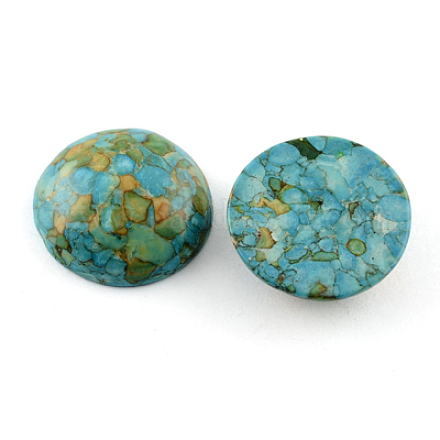 Dôme cabochons turquoise synthétique TURQ-R021D-8mm-02-1