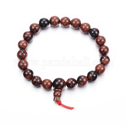 Bracelets en perles de mala avec breloque BJEW-D296-03-1
